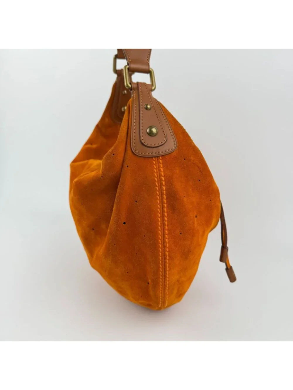 Louis Vuitton Monogram GM Shoulder Bag Bo Orange Suede Vintage - Picture 4 of 15
